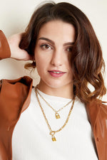 Cute Lock Necklace - Gold