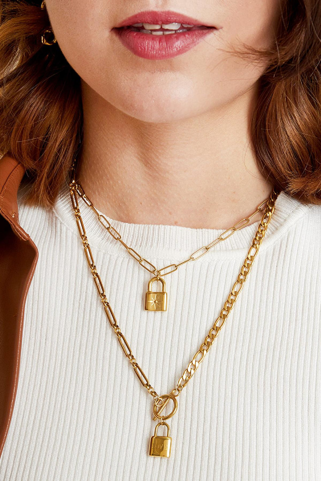 Cute Lock Necklace - Gold