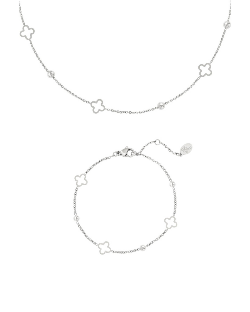 Clover Set (Neckless & Bracelet) - Silver