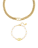 Good Life Pearl Set (Neckless & Pearl Bracelet) - Gold