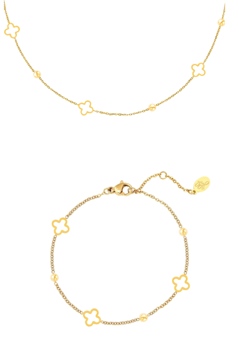 Clover Set (Neckless & Bracelet) - Gold