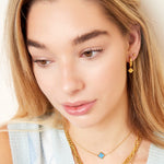 Crotch Earrings with clover - Gold