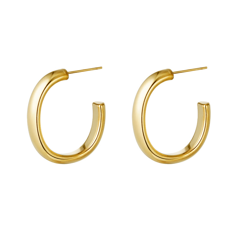 Smooth Hoops Earrings - Gold