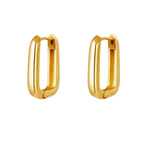 Smooth Rectangle Earrings Big - Gold