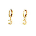 Moon Star Earrings - Gold