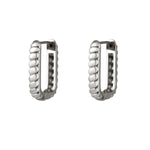 Baquette Earrings Big - Silver