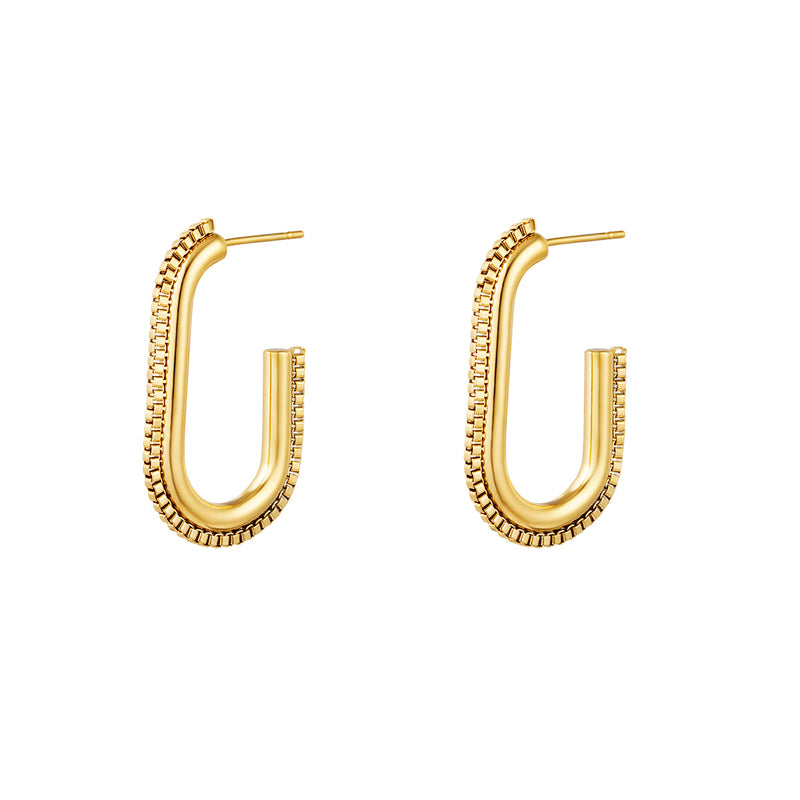 Twisted Oval Earrings - Gold