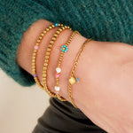 Clover Stone Bracelet - Gold