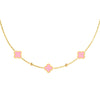 Ketting goud met roze klavertjes