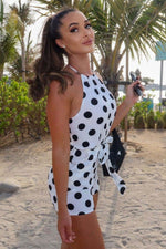 Polka Dot Playsuit Liv - White