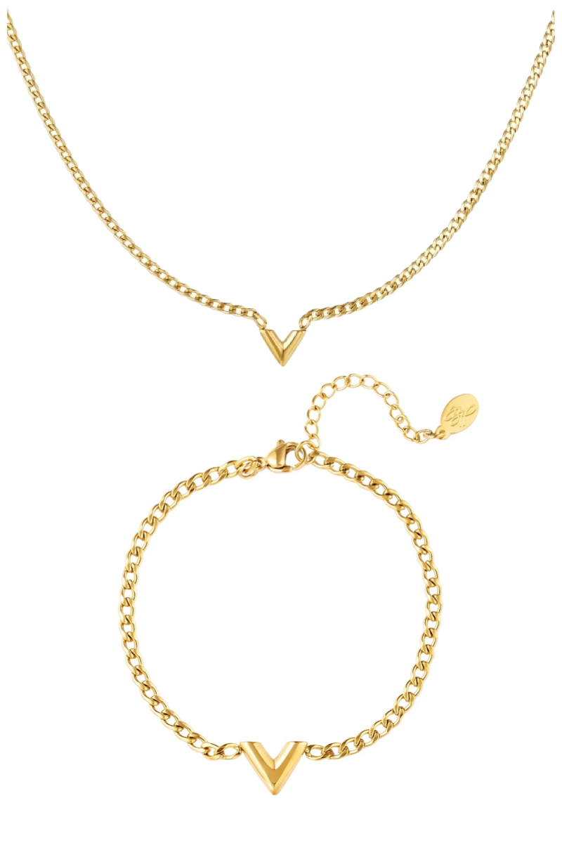 V Set (Neckless & Bracelet) - Gold