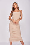 Ruched Dress Rumi - Beige