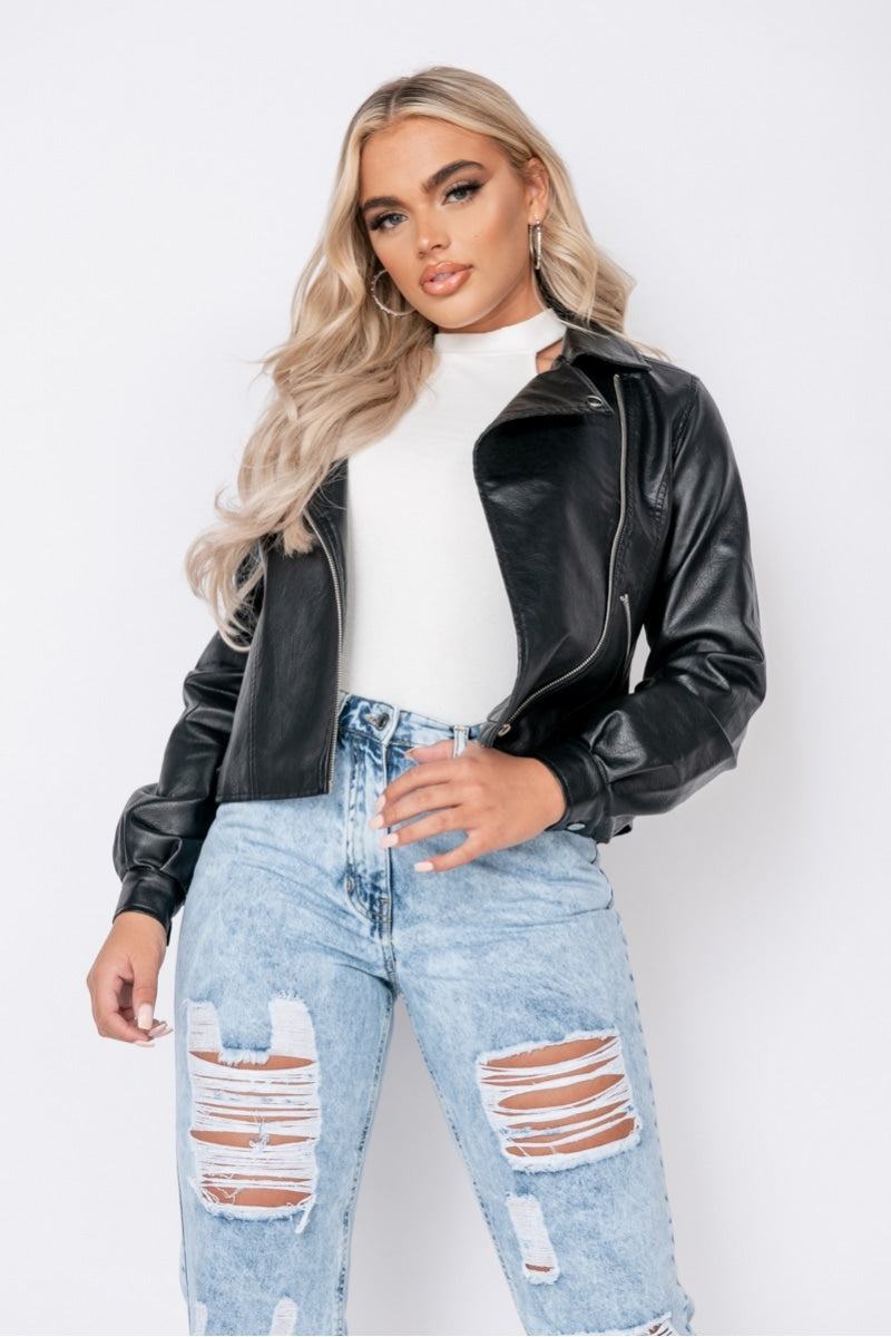 Leather Biker Jacket Stella