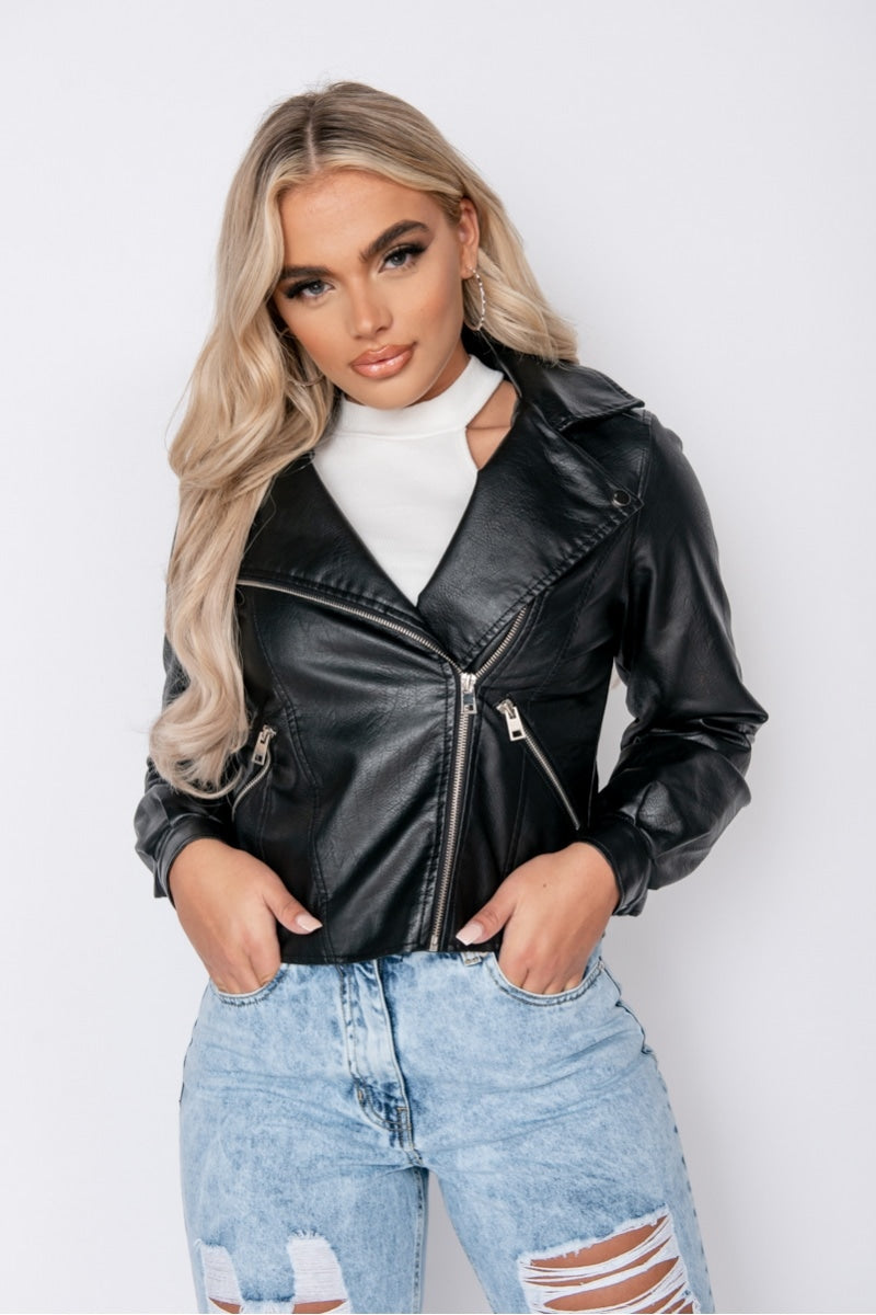 Leather Biker Jacket Stella