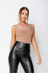 Shiny Bodysuit Kylie - Camel