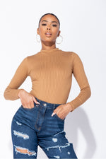 Knit Bodysuit Jenna - Camel