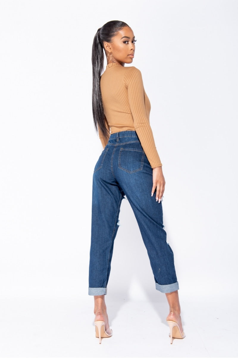 Knit Bodysuit Jenna - Camel