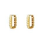 Bubble Rectangle Earrings Small - Gold