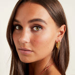 Bubble Rectangle Earrings Small - Gold