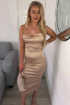 Satin Dress Vanessa - Nude