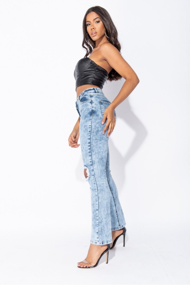 Straight Leg Jeans Eva - Mid Blue