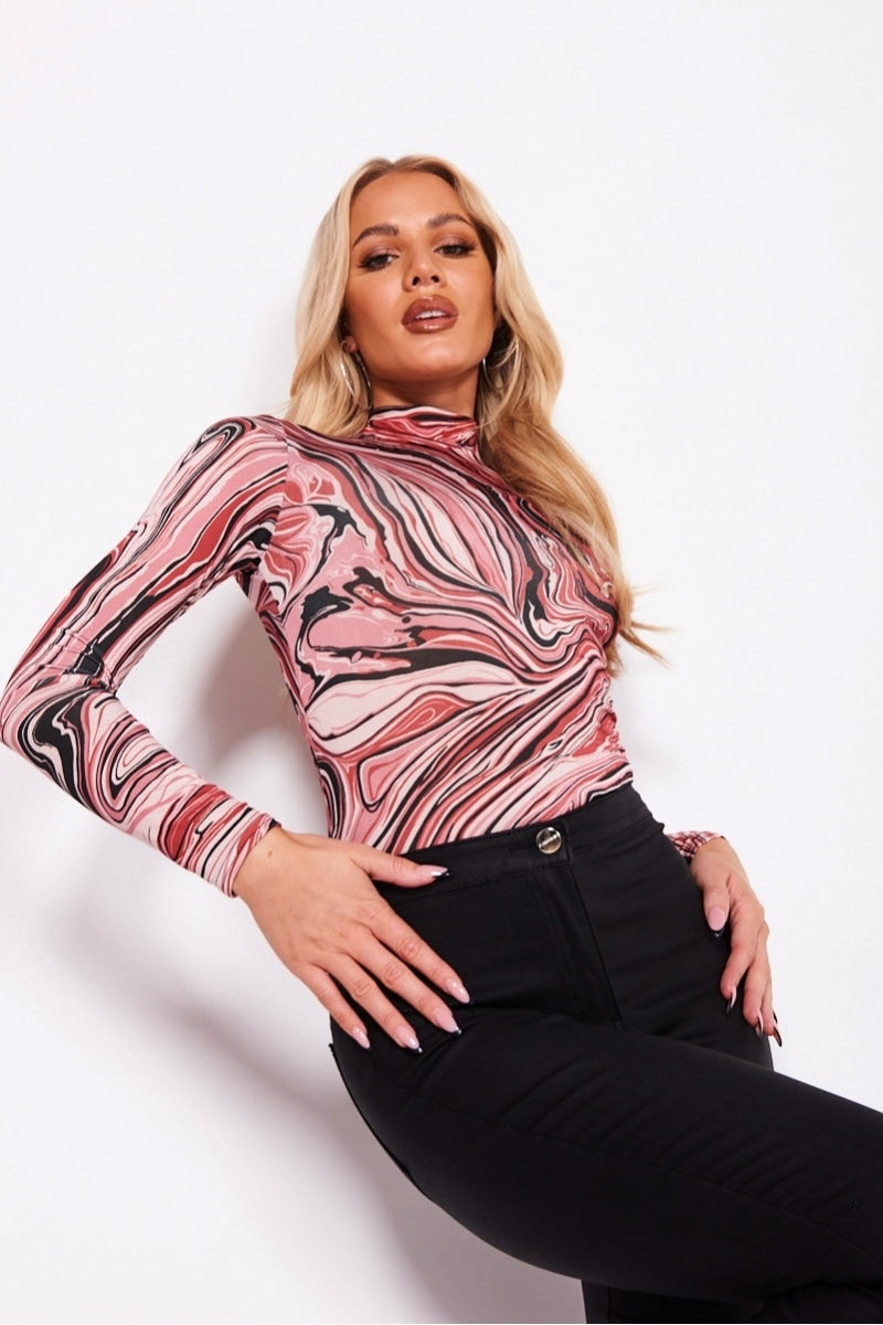 Marble Bodysuit Jennifer - Pink