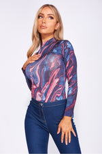 Marble Bodysuit Penelope - Blue