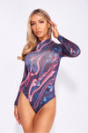 Marble Bodysuit Penelope - Blue